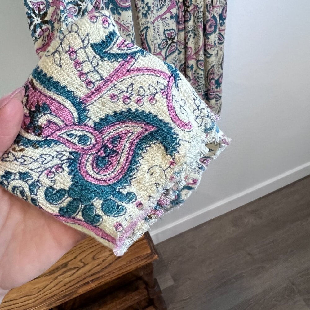 FREE PEOPLE ONE WIDE LEG PAISLY FLOWY PANTS - Picture 6 of 8